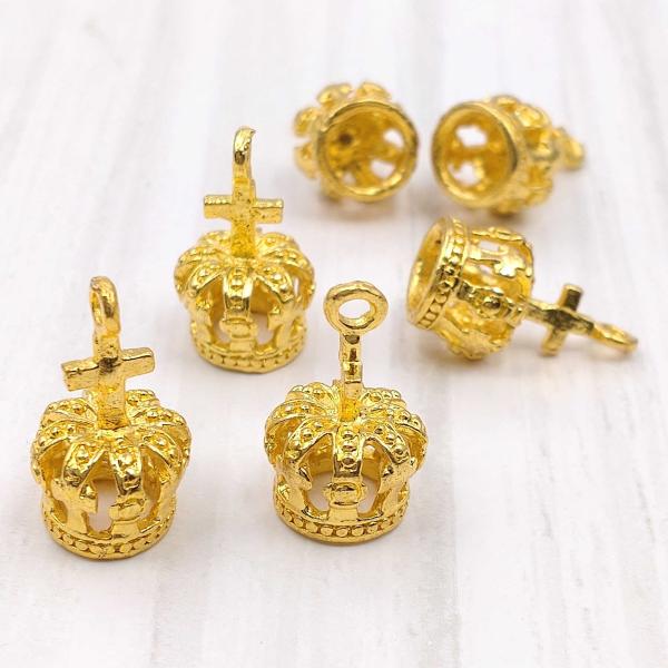ビーズクラブ チャーム 王冠クロス 大 金 10個 20mm : ビーズクラブ