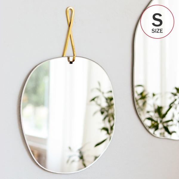 鏡 壁掛けミラー 真鍮 フック アクリルミラー ブラス ウォールミラー S