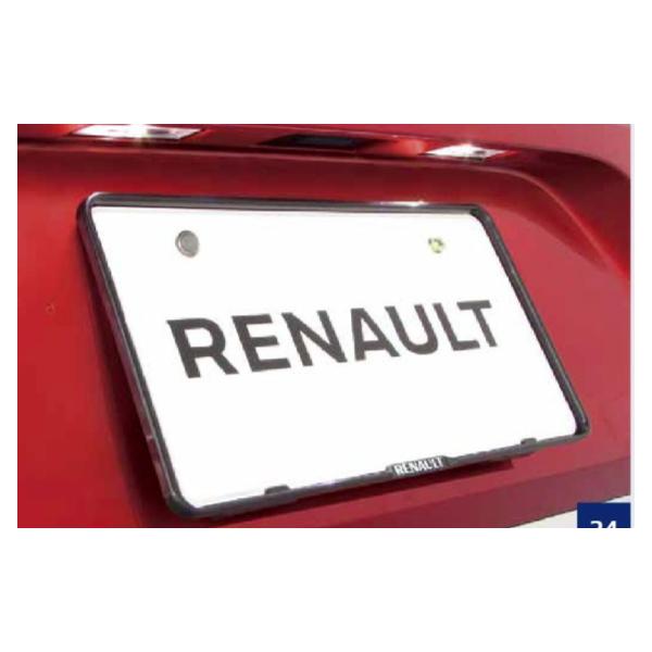 ルノー（RENAULT） 純正 ナンバープレートリム（黒）ナンバープレート