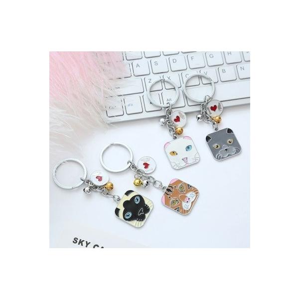 猫型のキーホルダー  シャム  茶トラ  グレー  白猫   エナメル  輸入雑貨  ねこ  ネコ  CAT　オッドアイ　4/13再入荷