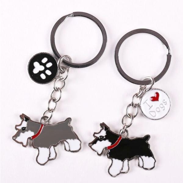 シュナウザー キーホルダー エナメル 輸入雑貨 アクセサリー 犬