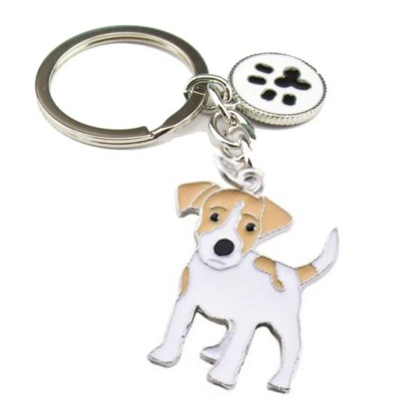 ジャックラッセルテリア　キーホルダー 　エナメル　輸入雑貨　アクセサリー　犬　かわいい　入荷　DOG　肉球　大き目　