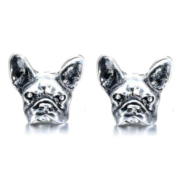 フレンチブルドッグ　ポストピアス　いぬ　フレブル　輸入雑貨　アクセサリー　シルバー　小さめ　犬　DOG　かっこいい　シンプル
