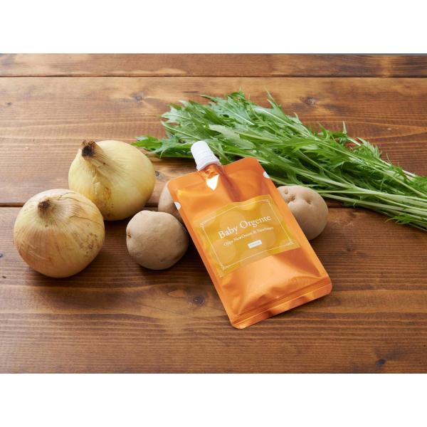 初夏にしかとれない旬な「新たまねぎ・新じゃがいも・水菜」のおじや初夏の味を太陽色のオレンジパッケージに込めました。＜商品特長＞有機＆無農薬のお野菜と天然だしで手作りしたオーガニックベビーフードです。お野菜は農家さん限定で、土作りからこだわっ...
