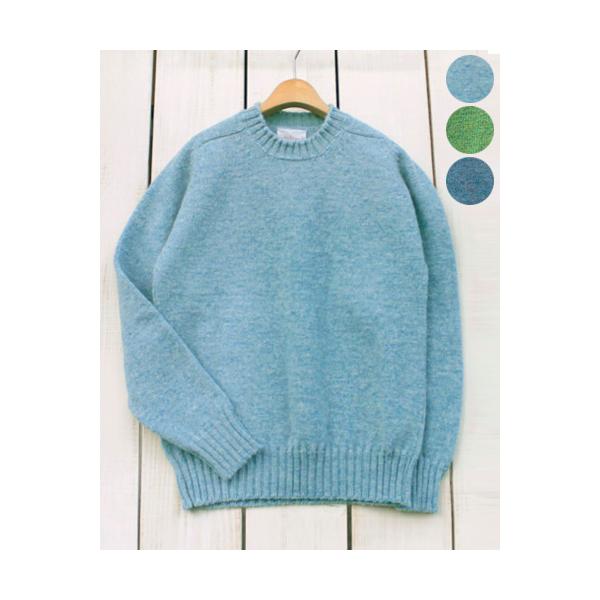 Jamiesons 青ニット jamieson`sジャミーソンズシェットランドクルーネックセーター
