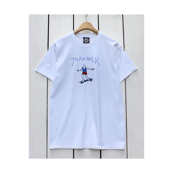 ALTRU×THRASHER MAGAZINE プリントTシャツ スケボー S THRASHER Thrasher スラッシャー プリントTシャツ ホワイト 白