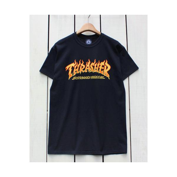 THRASHER（スラッシャー） プリントTシャツ ブラック 黒 ファイアロゴ