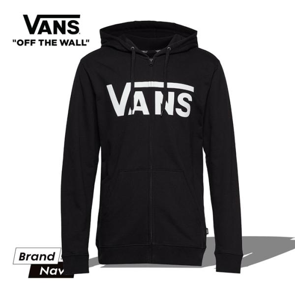 バンズ VANS 裏起毛 パーカー メンズ フルジップ トップス クラシック フーディー ドローコード フード リブ袖 カジュアル ブラック 黒 bearfoot-shoes_vans-vn0a456c