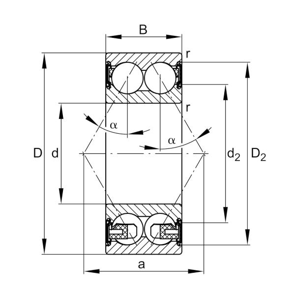 納期　1〜２日で出荷可能（土日祝日を除く）Bearingメーカー ＦＡＧ型　番　 ３２０５BD−２HRS-TVH(3205-2RS)複列アンギュラ玉軸受樹脂保持器2HRS ゴムシール付