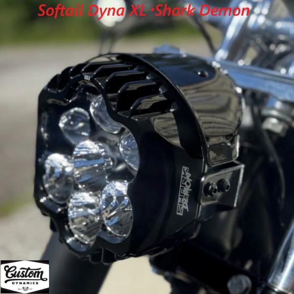 CUSTOM DYNAMICS・1999up ソフテイル・ダイナ・スポーツスター・Shark Demon LEDヘッドライト　SD2-PM-W・2001-2843　ハーレー