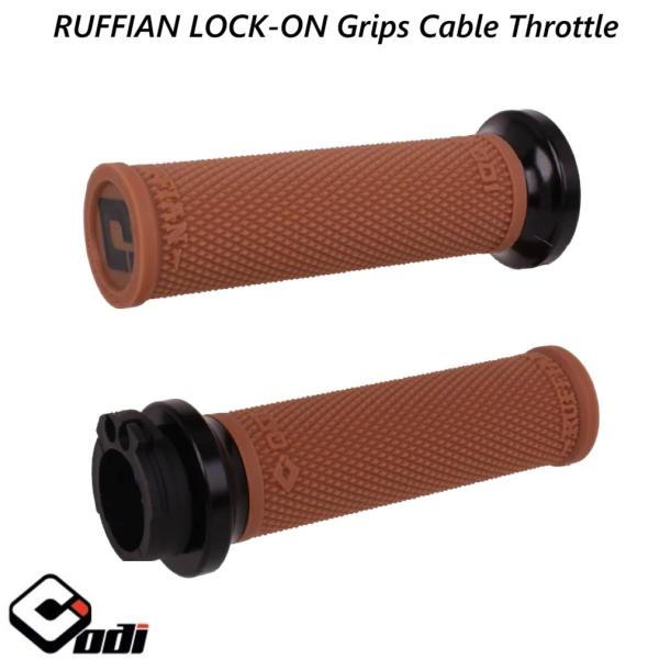 ODI・RUFFIAN LOCK-ON グリップ ケーブルスロットル ブラック/ゴムラバー　V30HCWGR-B・0630-3401