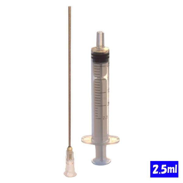 2.5ml シリンジ（ニードル付き） ・プリンターの補充インク用・実験・工作用・化粧品、コロンの詰め替え用・エアー抜きなど用途はさまざま！《セット内容》2.5mlシリンジ（注射器）・・・1本ニードル（針）・・・1本※ニードルのサイズ・・・全...