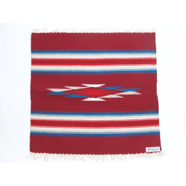 オルテガ　842020-081　手織りチマヨブランケット　50x50cm　カーディナルレッド