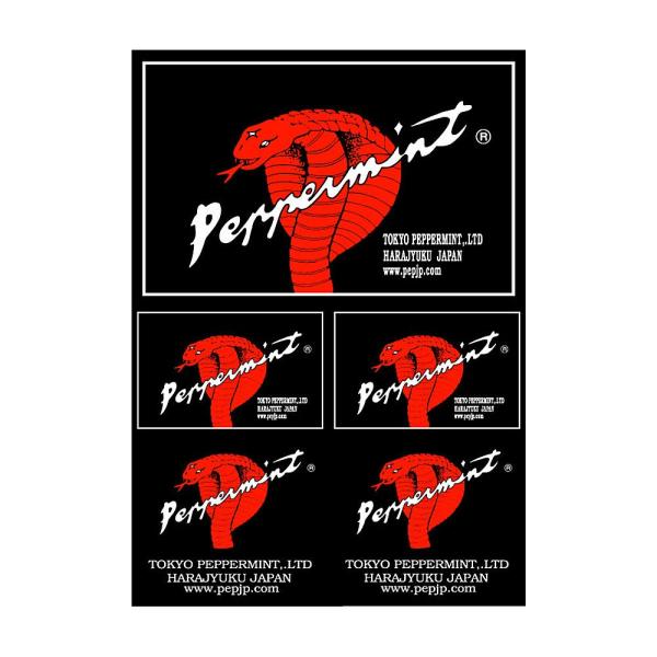 TOKYO PEPPERMINT東京ペパーミントステッカーセット(Ｂ５）サイズ：Ｂ５版（２５７ｍｍ×1８２ｍｍ)のシートに５枚に分割１１８ｍｍ×１８２ｍｍ＝１枚５８ｍｍ×９２ｍｍ＝２枚８０ｍｍ×９２ｍｍ＝２枚楽器や、車。バイクなど、お好きな...