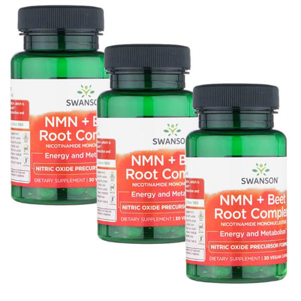 NMN+ビーツルートコンプレックス 30錠 3本 Swanson NMN + Beet Root Complex エヌエムエヌ ニコチンアミドモノヌクレオチド スワンソン 日時指定不可