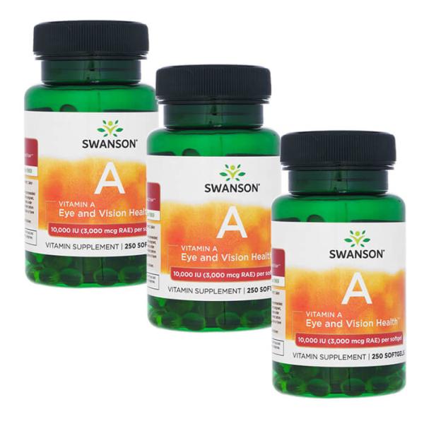ビタミンA10000IU 250錠 3本 スワンソン Swanson Vitamin A 日時指定不可 送料無料