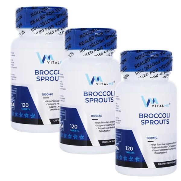 バイタルミー ブロッコリースプラウト1000mg 120錠 3本 VitalMe Broccoli Sprouts 1000mg スルフォラファン 日時指定不可