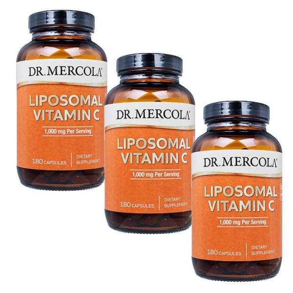 リポソーマルビタミンC_1000mg 180錠 3本 Dr.Mercola Liposomal Vitamin C 日時指定不可