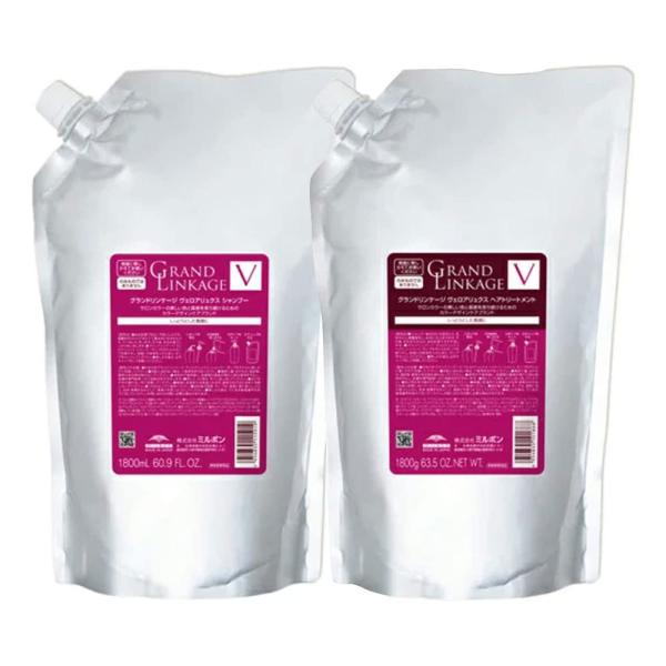 ◆ 商品名称：グランドリンケージ ヴェロアリュクス シャンプー◆ メーカー：ミルボン◆ 製造国：日本製◆ 区分：化粧品◆ 内容量：1800mL（レフィル）◆ JAN：4954835115919◆ 成分：水、ラウレス硫酸Na、ラウレス-11酢...