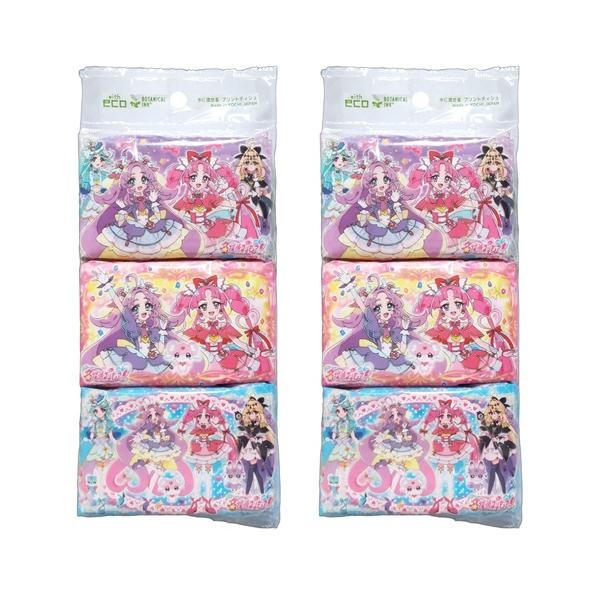 名探偵プリキュア ポケットティッシュ 2個セット 6個入 水に流せる 子供 まとめ買い アンサー ミスティック エクレール アルカナ ポチタン マシュタン