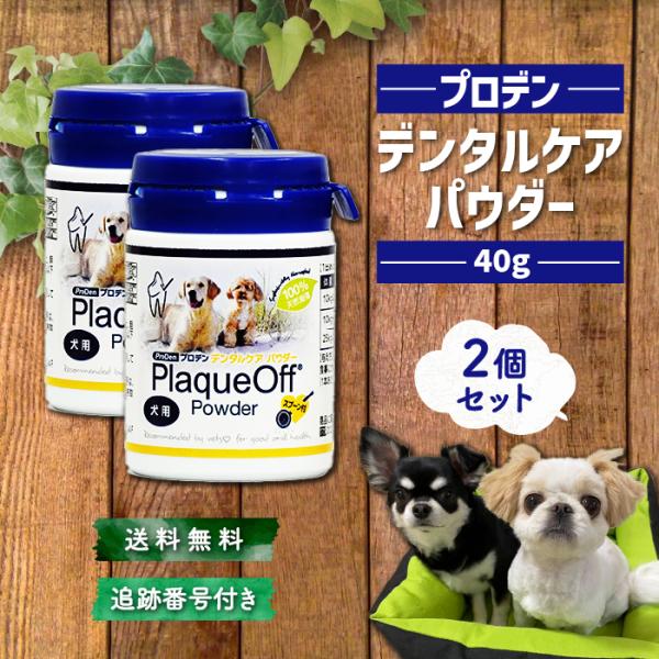 プロデン デンタルケアパウダー 犬用 40g 2個セット 歯磨き 粉 口臭 ふりかけ サプリメント