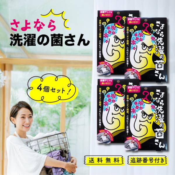さよなら洗濯の菌さん 90回分 約3ヵ月分 4個セット 生乾き臭 衣類 消臭 洗濯