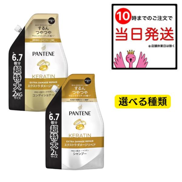 パンテーン エクストラダメージリペア シャンプー コンディショナー 詰め替え 2000ml 2000g 選べる種類 ケラチン PANTENE ダメージヘア 切れ毛 枝毛