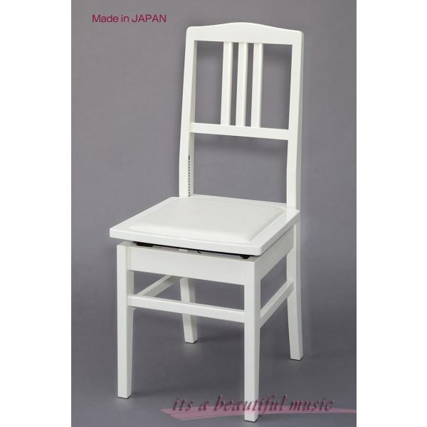 【its】特注色（ホワイト）の背付きピアノ椅子 甲南 KONAN No.5 昔からの国産品です！（検：背付ピアノ椅子/背もたれ/トムソン椅子）  :konan-no5-white:its a beautiful music 通販 