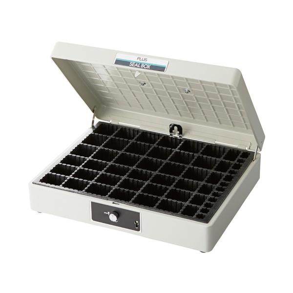 PLUS（プラス） スチール印箱 SB-001 特大 エルグレー 文具 文房具 新