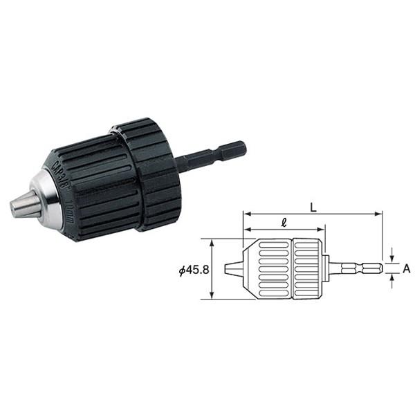 TOP トップ工業 電動ドリル用キーレスドリルチャック EDK-1-10