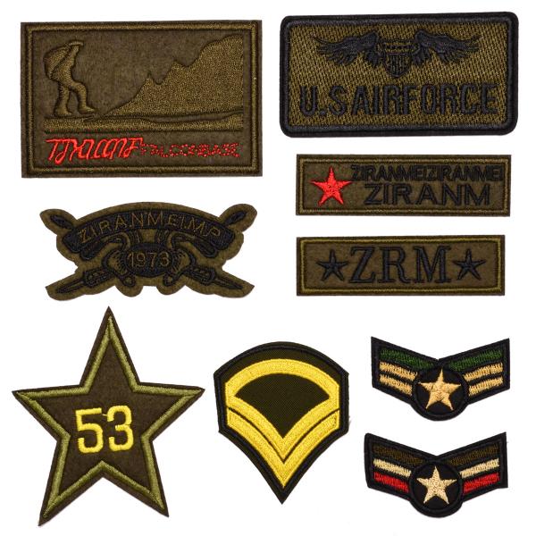 9枚セット ミリタリーアイロンワッペンアイロンで簡単に貼り付け出来る♪◆使用方法◆当て布をして150度前後のアイロンで約20秒ほど押さえてください。その際は貼り付ける生地の材質に気をつけてご使用ください。 剥がれやすい場合は直接縫い付けてご...