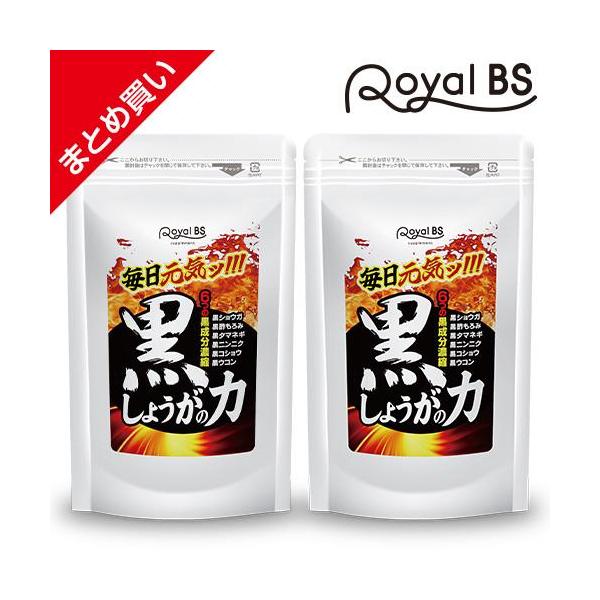 黒しょうがの力 まとめ買い 2個セット RoyalBS 公式 サプリ しょうが 黒ショウガ 黒生姜 生姜 黒 ニンニク 黒ウコン ブラックジンジャー 日本製 大容量 送料無料