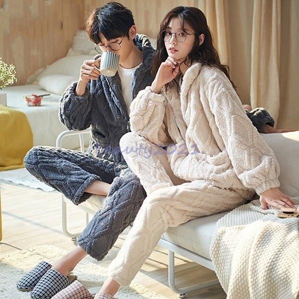 ルームウェア メンズパジャマ もこもこ 冬向き ペア パジャマ 部屋着 裏起毛 寝巻き ペアルック カップル 長袖 韓国 あったかい Beaty 1475vgugi Beauty21 通販 Yahoo ショッピング