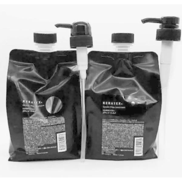 ケラテックスファイバーシャンプー１０００ｍｌ＆ファイバートリートメント１０００ｇセット専用ポンプ付き