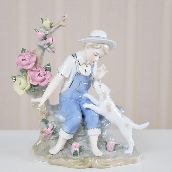スペイン調 陶器オブジェ 犬と男の子 インテリア雑貨 ロマンティック 置物 オブジェ 陶器 男の子 犬 いぬ ドッグ Yts 3213 輸入家具べべ 通販 Yahoo ショッピング