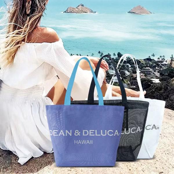 在庫処分 DEAN&DELUCA ディーン＆デルーカ  ビーチバッグ メッシュトートバッグ   HAWAII ハワイ アロハ aloha 限定 バッグ Lサイズ