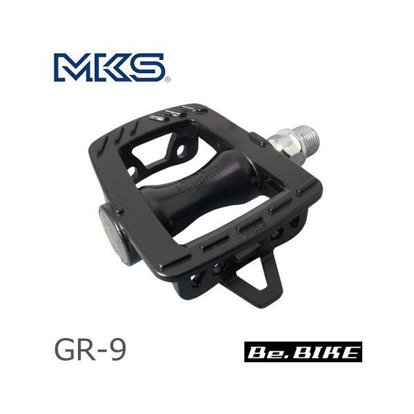 三ヶ島ペダル(MKS) GR-9 ペダル (ブラック) 自転車 ペダル・コンパクトサイズのプラットフォームペダル・トゥクリップ使用の定番モデル。ツーリングや街乗りに最適です。※撮影ご協力：CYCLE TOURING オオマエジムショ【仕様】...