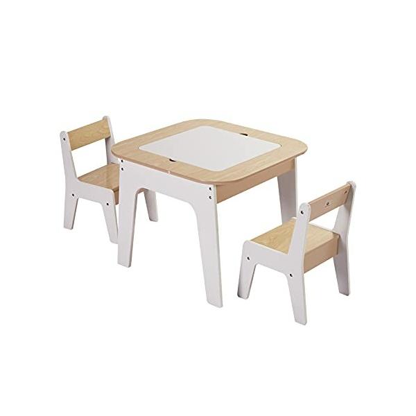 Toffy &amp; Friends 子ども用テーブル 椅子セット 木製 キッズテーブル＆チェア 3点セット 多機能 子供プレイ テーブ