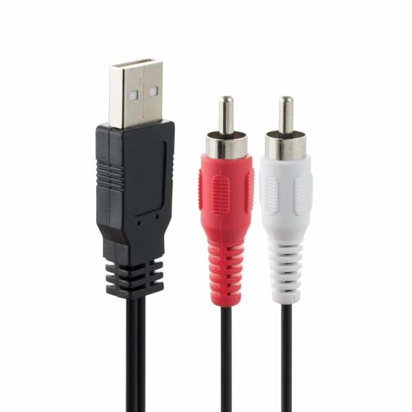 RCA - USB ケーブル、2 RCA - USB アダプターケーブル、2 RCA オス - USB 2.0 オス変換コード、ビデオ AV A/V