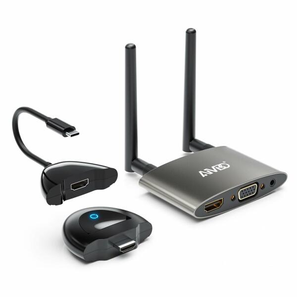 ワイヤレス hdmi 無線 送受信機 (AIMIBO新型USB-C出力追加) エクステンダー 4K解像度/設定不要/