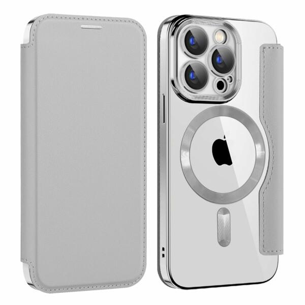 MagSafe対応 iPhone14Pro ケース 6.1インチ　透明　クリア iPhone 14 pro ケース 手帳型 magsafe対応 6.1インチ 背面 透明 クリア