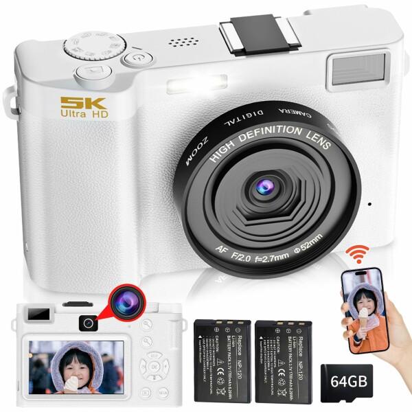 Moledro WIFI転送機能 デジタルカメラ スマホに送れるデジカメ 5K 6400  