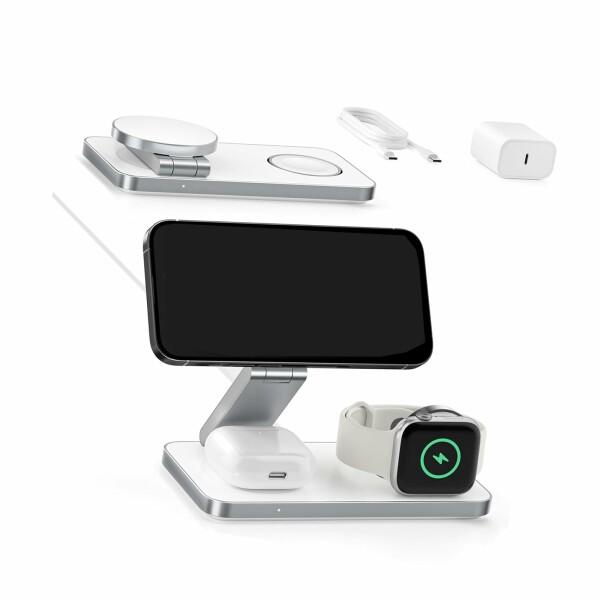 ワイヤレス充電器 3in1 折り畳み式 同時に3つのデバイス充電 マルチ
