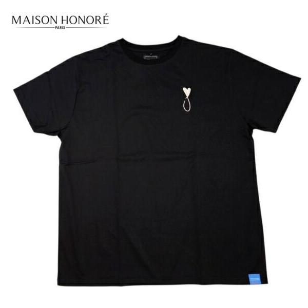 メゾンオノレ パリ Tシャツ 半袖 クルーネック Tシャツ メンズ Maison Honore Paris Tiphanie Black x Silver 正規販売店