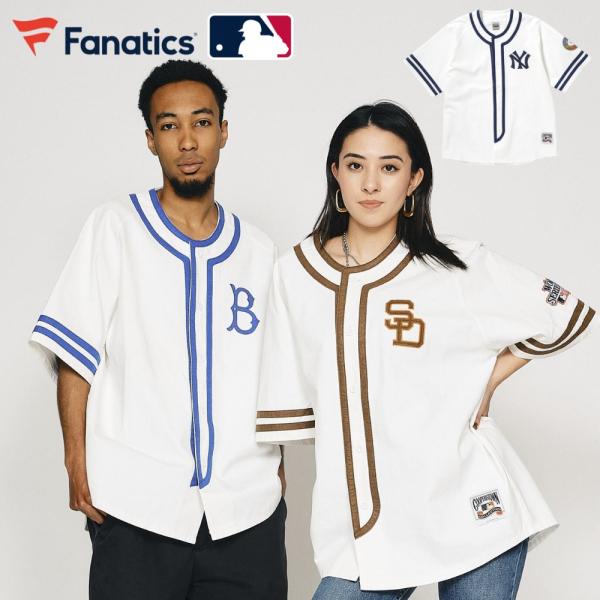 MLB公式 クーパーズタウン ベースボールシャツ ドジャース ヤンキース パドレス メンズ レディース 野球 スポーツ カジュアル ML2126SS0002