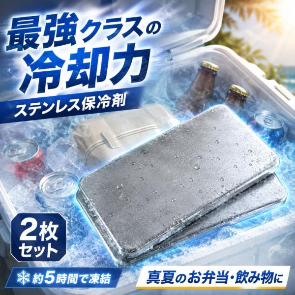 ステンレス保冷剤 2枚セット STH-001 2P 約5時間で凍結 繰り返し使える ゴルフで人気 強力 保冷 弁当 お弁当 クーラーボックス アアウトド 熱中症対策 暑さ対策