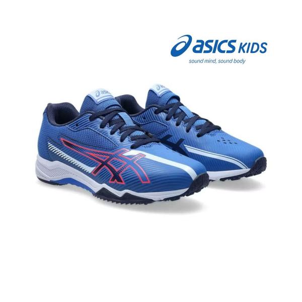asics アシックス LAZERBEAM 1154A210 ブルー/ネオンレッド シューズ(ジュニア&キッズ)