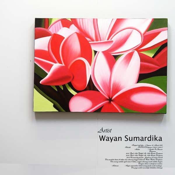 絵画 バリ絵画 アートフラワー159 花 プルメリア フランジパニ パネル