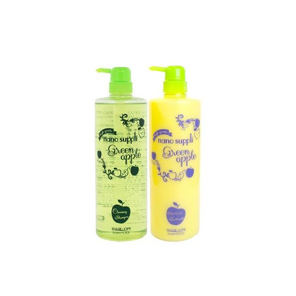 ハイグレード ナノサプリ アップル シャンプー/トリートメント 1000ml ボトルセット