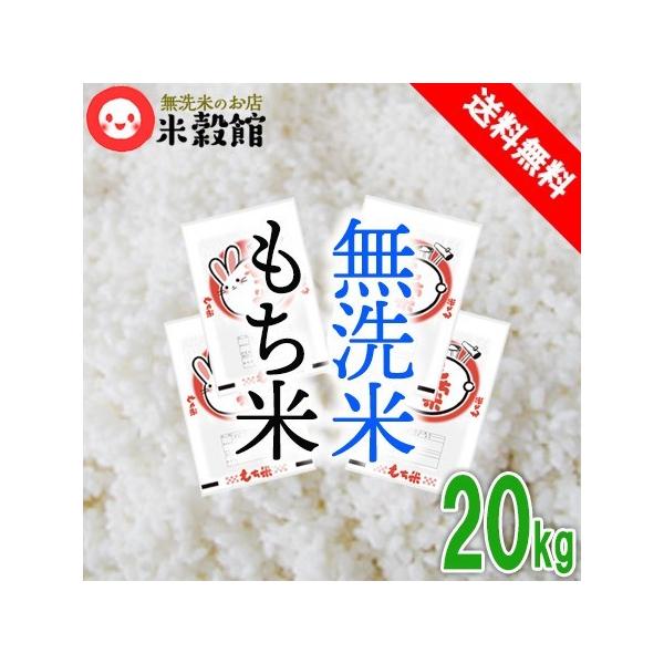 令和7年産 もち米 20kg 無洗米 送料無料 餅米 九州産 ヒヨクモチ 5kg×4